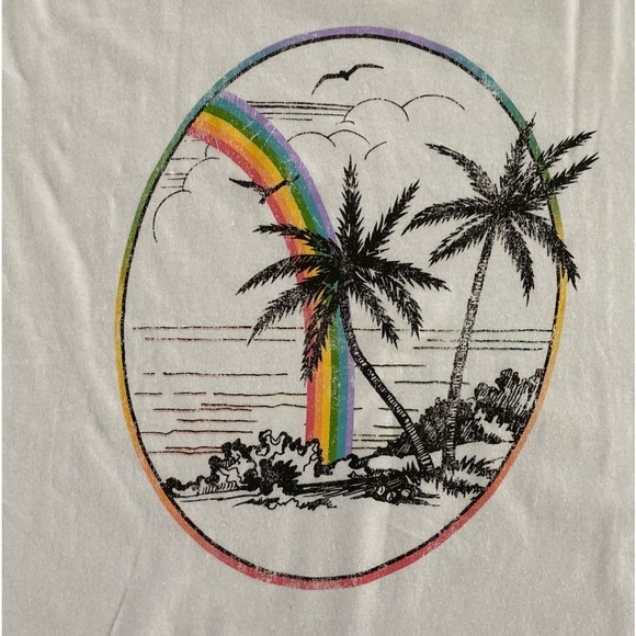 Rebel Sky Palm Tree Crop Top T-Shirt NWT Size XL - Picture 3 of 7